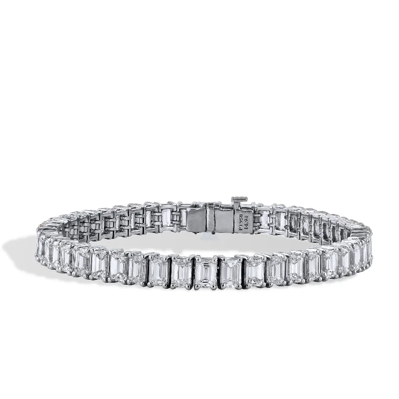 Ladies bracelets star-inspired-Emerald Cut Diamond Tennis Bracelet