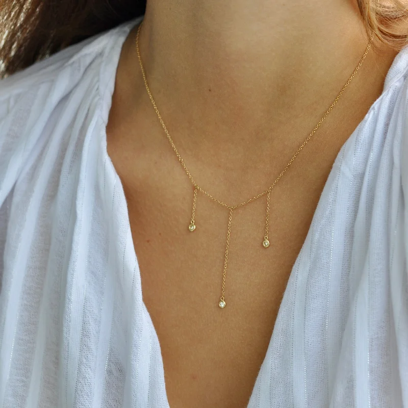 Ladies necklaces young vibes-SCOUT CHAIN  DIAMOND DROP NECKLACE