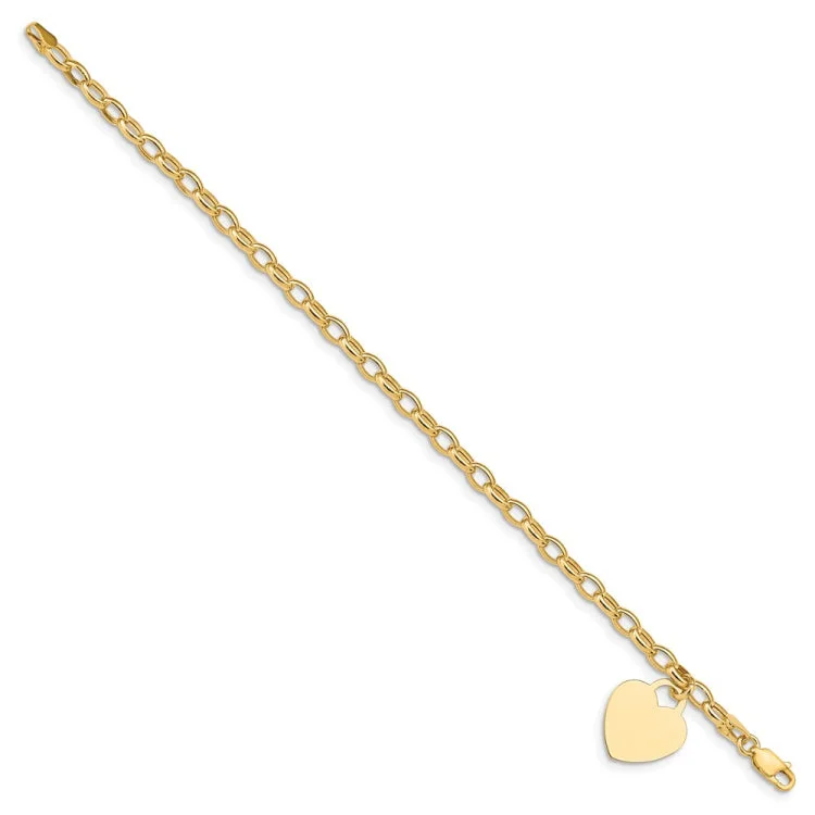 Ladies bracelets memory value-14k Heart Charm Bracelet