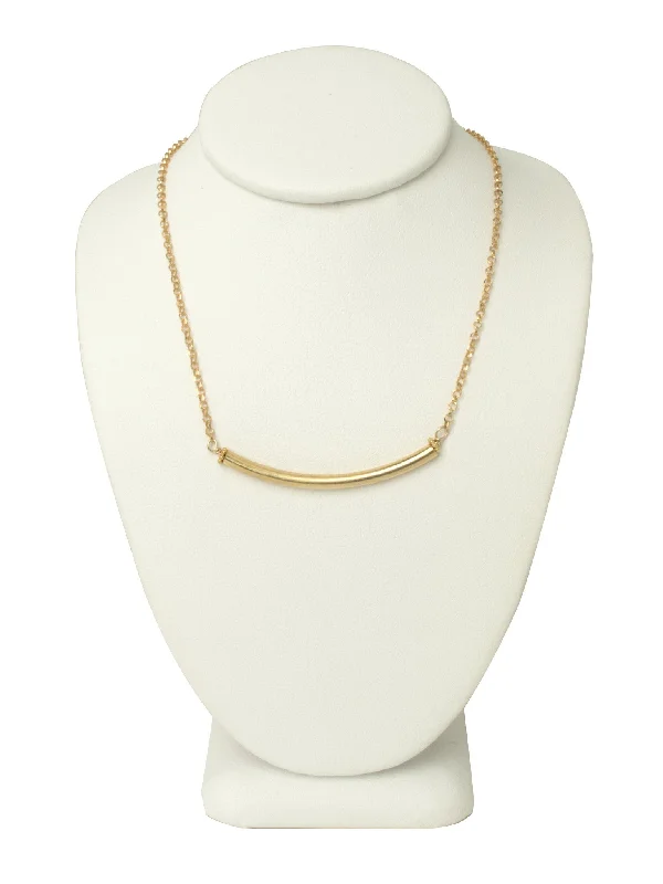 Ladies necklaces premium brands-Thin Gold Bar Necklace