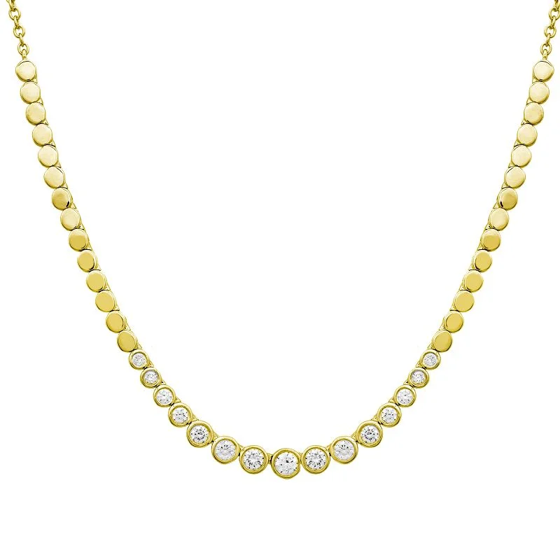 Ladies necklaces enduring classics-RYNN GRADUATED DIAMOND BEZEL NECKLACE