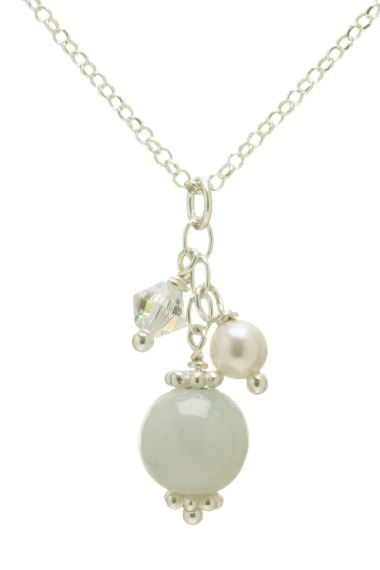 Ladies necklaces winter styles-Tiny Jade Ball Necklace