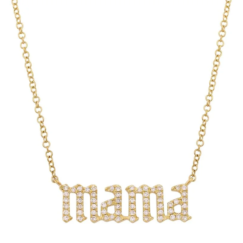 Ladies necklaces sibling sets-MAMA  LETTER NECKLACE