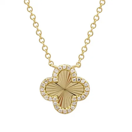 Ladies necklaces bride essentials-LOLA FLUTED CLOVER NECKLACE