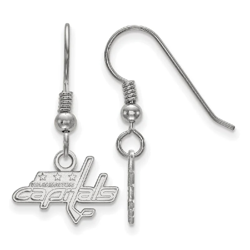 Ladies earrings name engravings-Sterling Silver NHL Washington Capitals XS Dangle Earrings