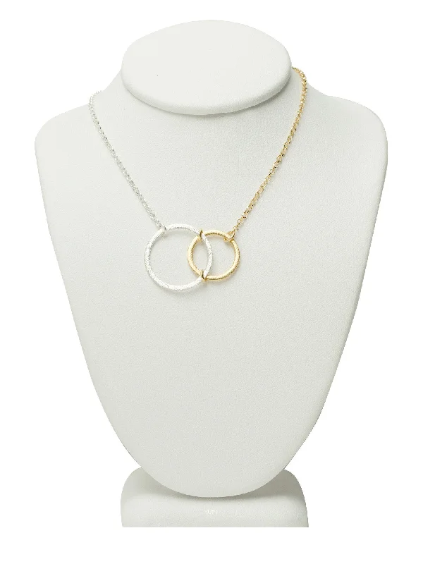 Ladies necklaces birthday treats-Gold/Silver Abstract Circle Necklace