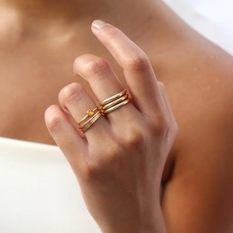 Ladies rings sister sets-Citrine Ring