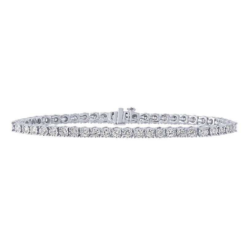 Ladies bracelets youthful looks-14K White Gold 3Ct Diamond Tennis Bracelet