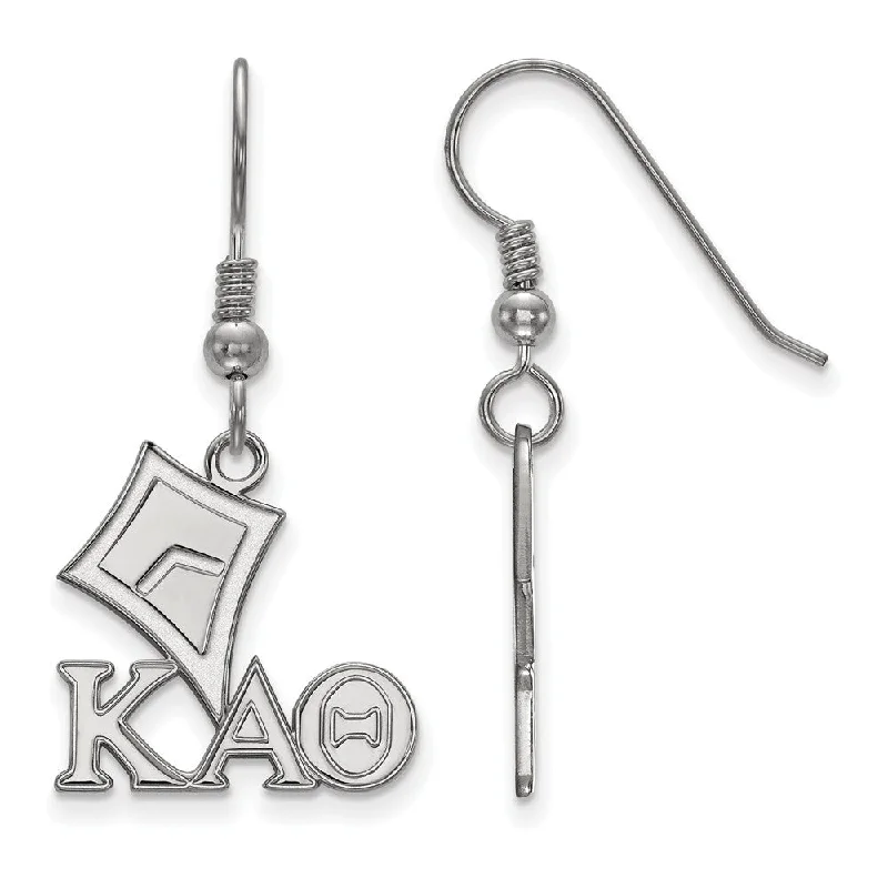 Ladies earrings age styles-Sterling Silver Kappa Alpha Theta Small Dangle Earrings