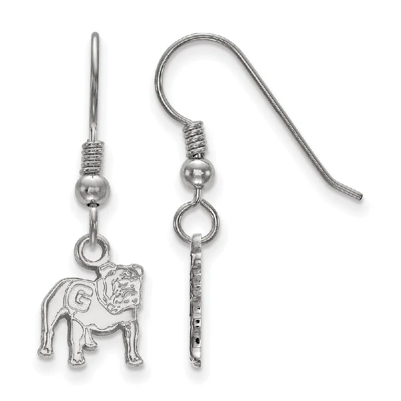 Ladies earrings size options-Sterling Silver University of Georgia XS (Tiny) Dangle Earrings