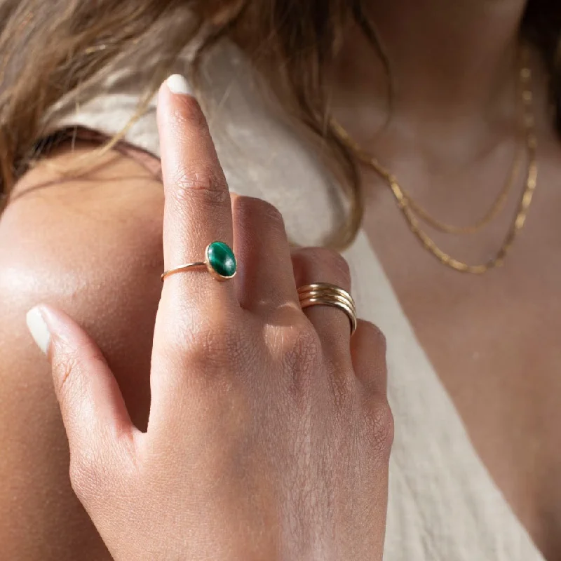 Ladies rings Asian-inspired-Malachite Ring | Wholesale