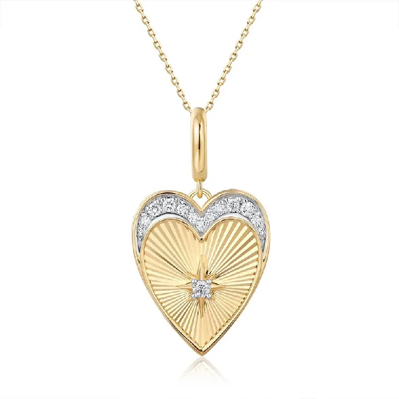 Ladies necklaces friend tokens-LIA FLUTED HEART NECKLACE.