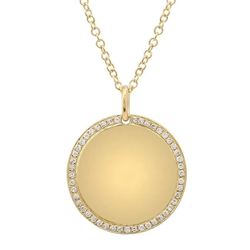 Ladies necklaces romantic gifts-SYLVIE CIRCLE DISC CHARM NECKLACE