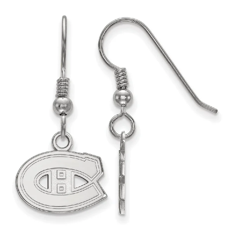 Ladies earrings rare collectibles-Sterling Silver NHL Montreal Canadiens XS Dangle Earrings