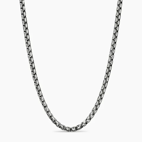 Ladies necklaces team designs-DREW STAINLESS MEN'S BOX CHAIN NECKLACE - 3MM + 5MM