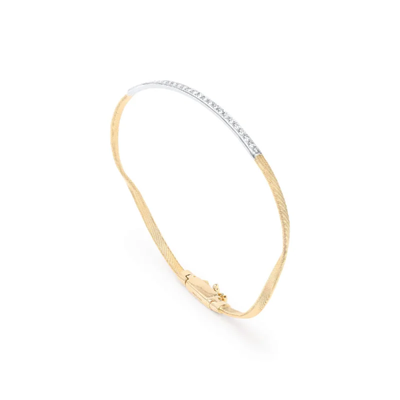 Ladies bracelets shop finds-18kt Yellow Gold Diamond Marrakech Collection Bangle Bracelet