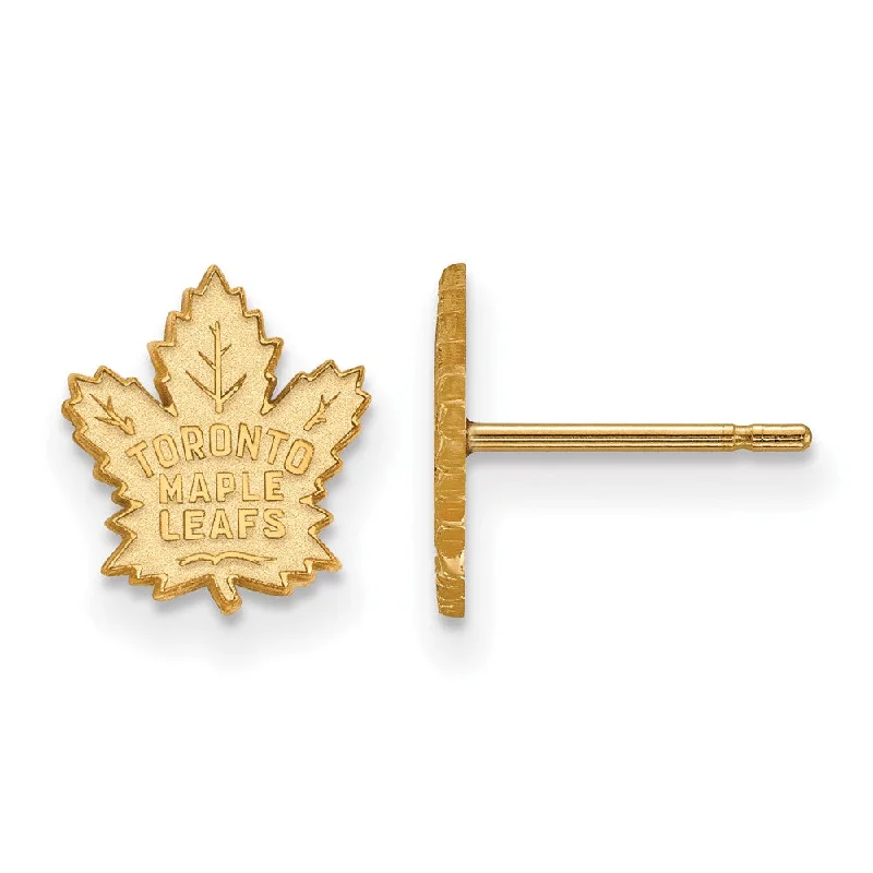 Ladies earrings budget picks-14k Yellow Gold NHL Toronto Maple Leafs XS Post Earrings