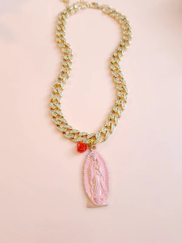 Ladies necklaces budget buys-Virgen Rosita Cuban Link Necklace