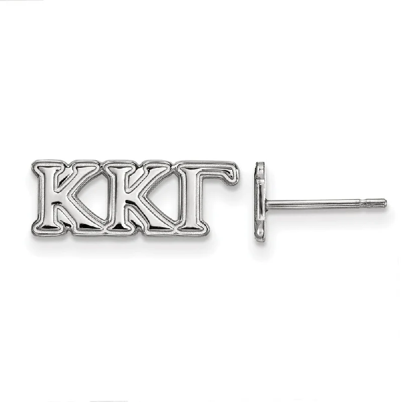 Ladies earrings standout designs-Sterling Silver Kappa Kappa Gamma XS Greek Letters Post Earrings