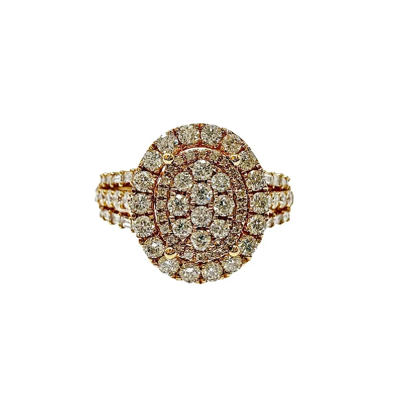 Ladies rings emotional keepsakes-18K Rose Gold Ring with Pave Diamonds