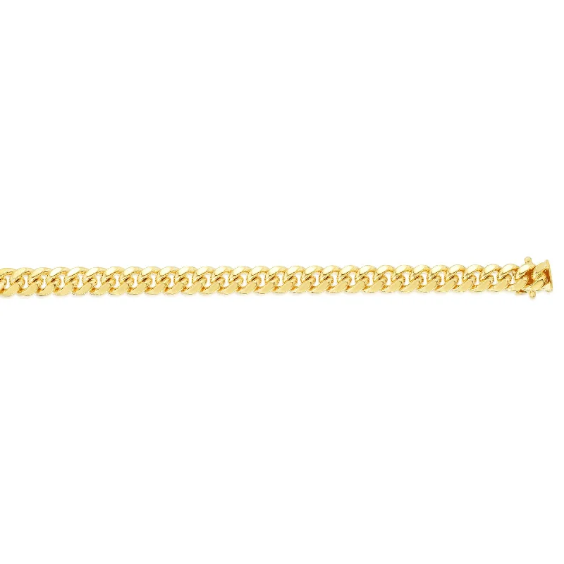 Ladies bracelets rare collectibles-14kt Gold 9 inches Yellow Finish 8.5mm New Miami Cuban Bracelet with Box Clasp