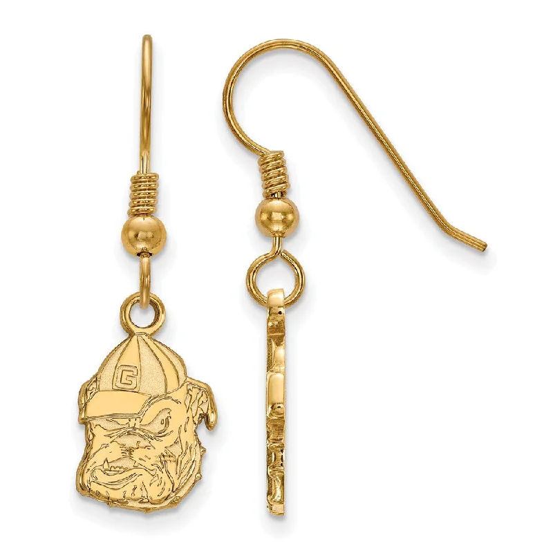 Ladies earrings care advice-14k Gold Plated Silver Univ. of Georgia SM Dangle Earrings