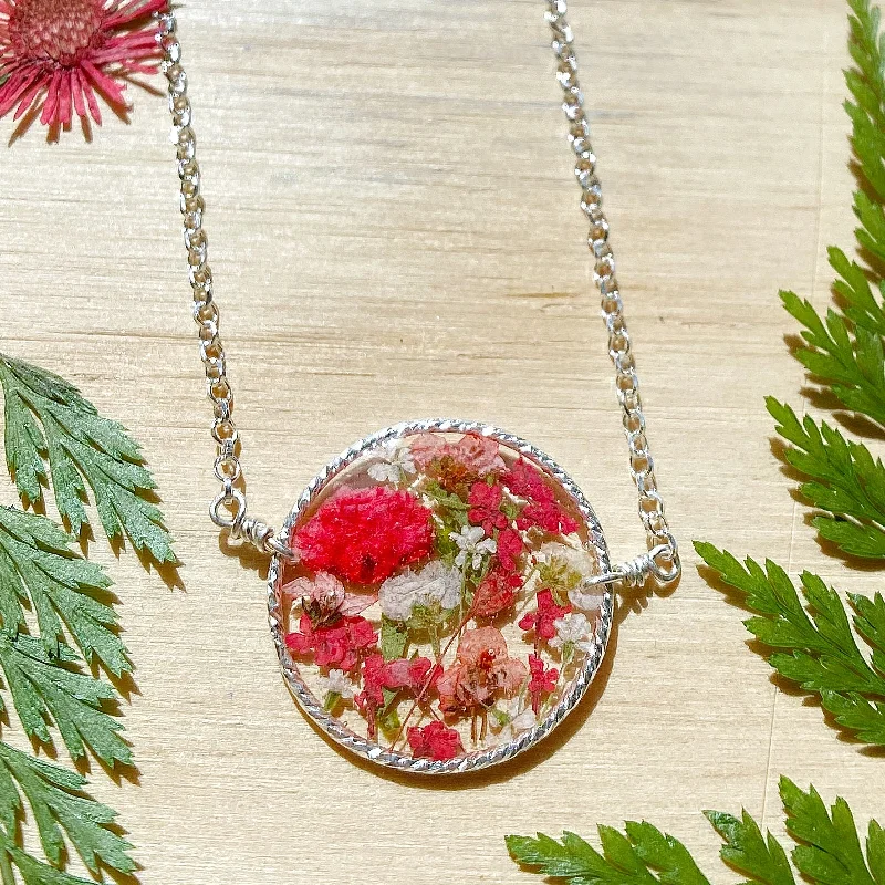 Ladies necklaces refined appeal-Ruby Botanical Garden Necklace - BG71