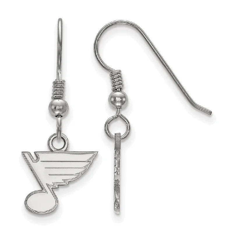 Ladies earrings simple elegance-Sterling Silver NHL St. Louis Blues XS Dangle Earrings